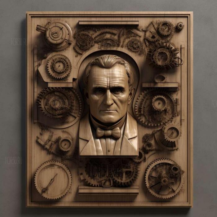 Charles Babbage 3 stl model for CNC